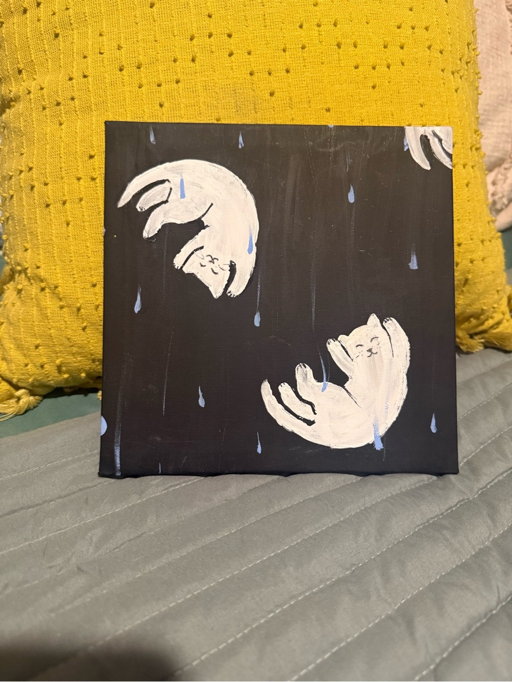 raining cats painting